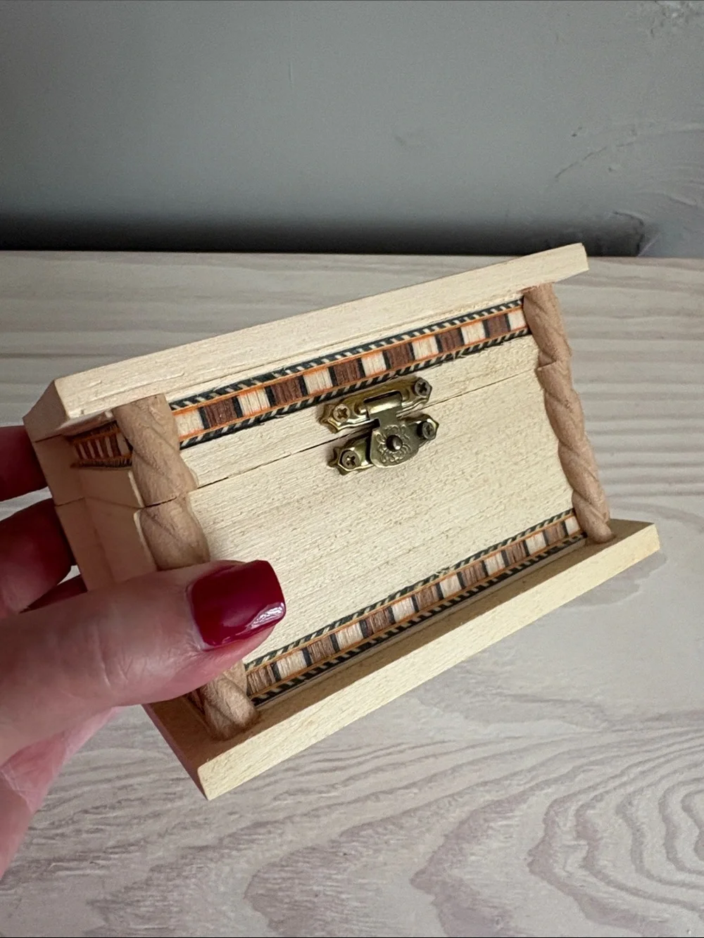 Set of 2 Natural Wood Nesting Decorative Storage Boxes - Light Wood